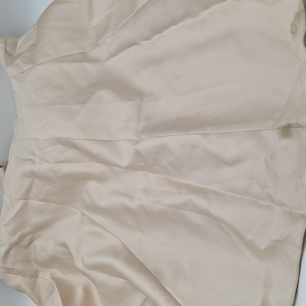 Alfred Sung Off-the-Shoulder Bow-Back Satin Trumpet Gown Champagne 16R - Picture 9 of 16